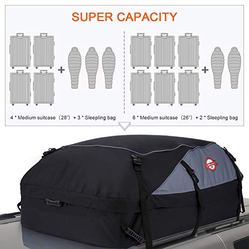 20 Cubic Feet Thickened Car Cargo Roof Bag- Waterproof Universal Soft Rooftop Bag Luggage Carriers for Car with/Without Racks