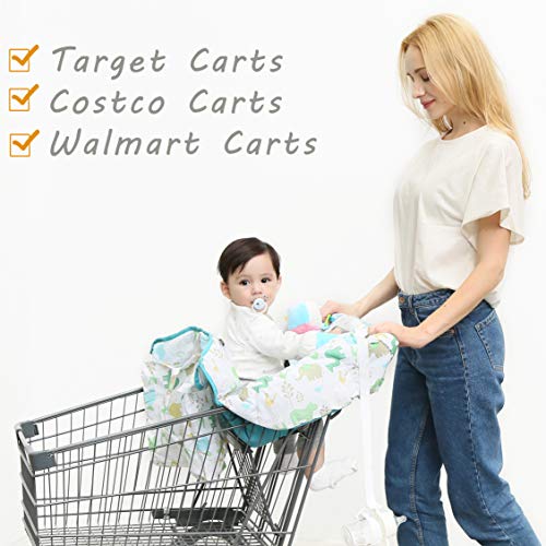 SDADI 2-in-1 Shopping Cart Cover, High Chair Cover for Baby and Toddler, Unisex for Boy or Girl, Carry Bag Attached, White