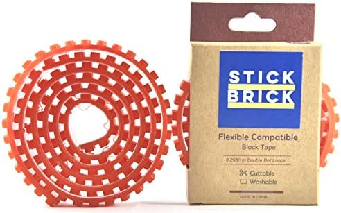 Stick Brick Lego Tape Building Block Compatible Roll Flexible Cuttable Adhesive RED PERFECT GIFT FOR ANY LEGO BRICK FAN