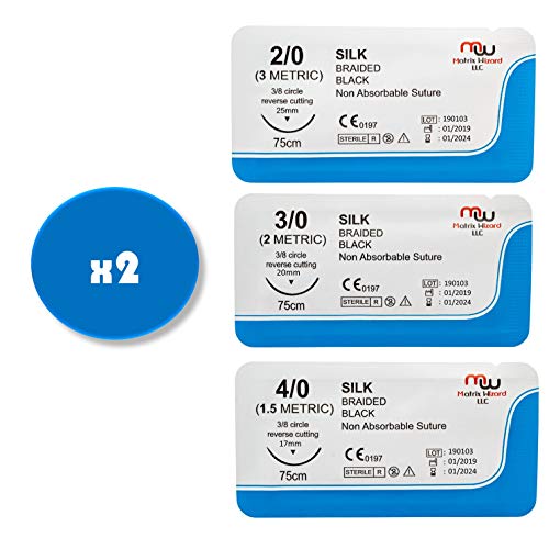 3 Sutures+Thread+Needle+Mixed+Pack