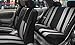FH Group Striking Striped Car Seat Covers - Universal Fit, Low Back & Front, Airbag Compatible, Split Bench Rear, Washable Seat Covers for SUV, Sedan, Van - Burgundy