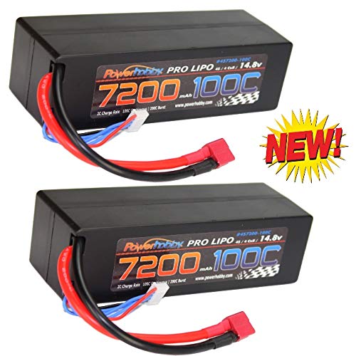 Powerhobby 4S / 4-Cell 14.8v 7200mah 100C-200C Lipo Battery w Deans Plug Hard Case (2 Pack)