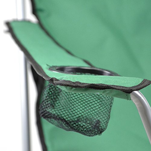 Divero 2er Set Camping Stuhl Faltstuhl Angelstuhl Kopfkissen Getränke robust bis 130 kg – Bild 4