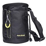 Point Break Chalk Bag with Drawstring Closure, Quick-Clip Belt and Zippered Pocket, 600D