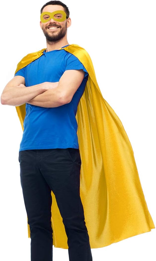 D.Q.Z Superhero Cape for Adult with Mask Men Women Super Hero Party