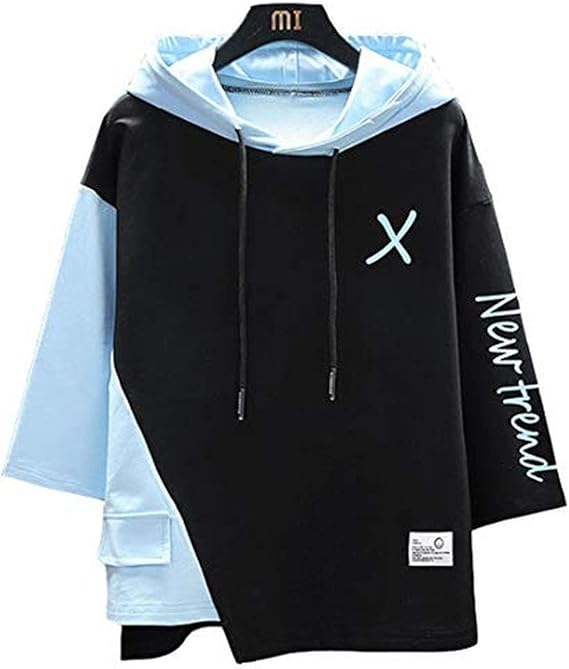 Amazon ダン メンズ Tシャツ 夏服 半袖 七分袖 パーカー おしゃれ 大きいサイズ フード付き ゆったり カジュアル プルオーバー Tシャツ カットソー 通販