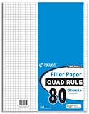 Top Flight Filler Paper, Quadrille Rule, 11 x 8.5 Inches, 80 Sheets (12650)