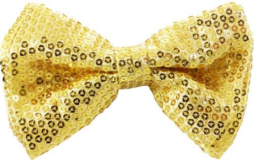 Buckletown Men's Sequined Adjustable Classic Formal Pre-Tied Bow Tie (Gold)
