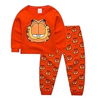 Sidney Boys Garfield Pjs Pants 2 Piece Pajama Set,Size 2-7Yrs (Orange, 6t)