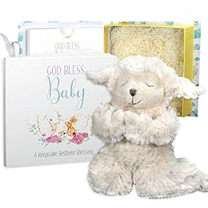 Tickle & Main, Baby Gift Set with Praying Musical Lamb and Prayer Book in Keepsake Box for Boys and Girls, Baptism Gifts…