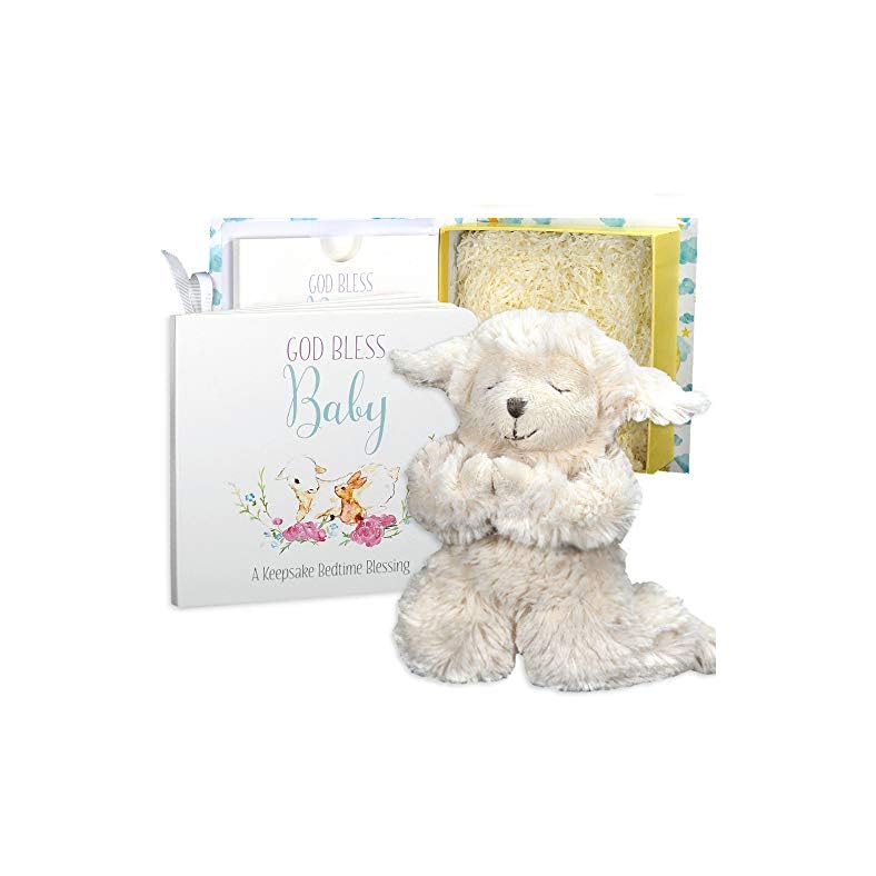Tickle & Main, Baby Gift Set with Praying Musical Lamb and Prayer Book in Keepsake Box for Boys and Girls, Baptism Gifts…