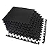IncStores Exercise Tiles 2ft x 2ft (6 Black Tiles, 24 Sqft) Portable Interlocking Foam Tile Mats