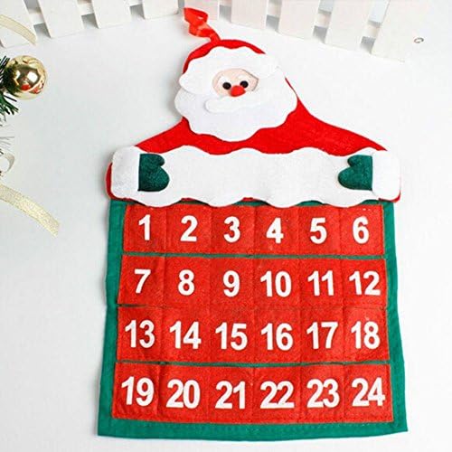Lonngzhuan Craft Pockets Cloth Non-Woven Santa Claus Advent Decorations Home Christmas Calendar