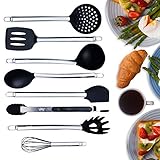 Kitchen Utensil Set-Silicone & Stainless Steel Cooking Utensils -8 Pc.- Nonstick, Heat Resistant, BPA Free, FDA Approved-Engineered To Last, Best Cooking Utensil For Home Professional Use Or Gift-Safe