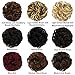 REECHO Thick 2PCS Updo Messy Hair Bun Curly Wavy Ponytail Extensions Hairpieces Hair Scrunchies for Women Girls Color Black Brown
