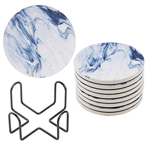 image for Absorbent Drink Coasters, GOH DODD 8 Pieces Ceramic Mats Table Centerp
