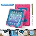 Aceguarder Apple Ipad Mini 1&2&3 Case Waterproof Rainproof Shockproof Kids Proof Case for Ipad Mini 2 Mini 1&2(gifts Outdoor Carabiner + Whistle + Handwritten Touch Pen) (PINK-BLUE)