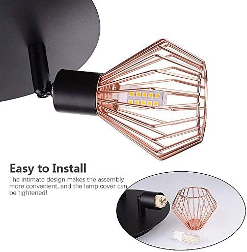 ビンテージスポットライト天井ランプ 丸い金属base産業用鳥かごランプ3ソケットg9天井スポットスポットライト用寝室リビングルームバーカフェレストラン B087pbtn4b 4 1円