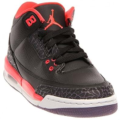 Amazon.com: Boys Grade School Black Red Air Jordan Retro 3 Basketball Shoes Size 3.5Y: Shoes