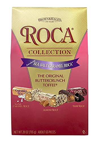 Brown and Haley Roca Collection, Sea Salt Caramel, Original Buttercrunch Toffee, 28 Ounce, Pack of 1