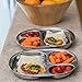 Qualways Kids's Tray - Divided Stainless Steel Tray Set of 2