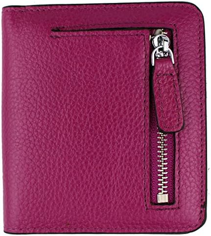 Women's RFID Blocking Small Genuine Leather Wallet Ladies Mini Card Case Purse