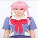 Amybria Straight Future Diary Mirai Nikki Gasai Yuno Cosplay Wig Pink