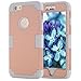 iPhone 6S Case, Sophia Shop 3 piece Hybrid Hard PC+ Soft Silicone [Heavy Duty][Shock Absorbing] Protective Cover For Apple iPhone 6 / 6S 4.7 inch(Rose Gold+Grey)