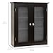 Best Choice Products Bathroom Wooden Wall Mounted Medicine Cabinet Organization Storage Space Saver w/ 3 Shelves, Tempered Glass Double Doors, Double Plated Knobs, Espresso Brown