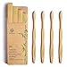 Somo Natural Bamboo Toothbrush, Organic Soft BPA Plastic Free Bristles Eco Friendly Biodegradable Wooden Dental Care Sensitive Gums - Pack of 4