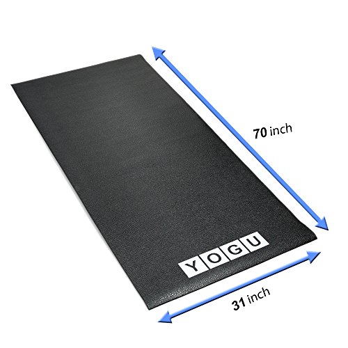 YOGU Exercise Equipment Treadmill Mat Heavy Duty Thin Strong Home Gym Protective Flooring Mat 2.5 x 6 Feet â€¦ (Thin)