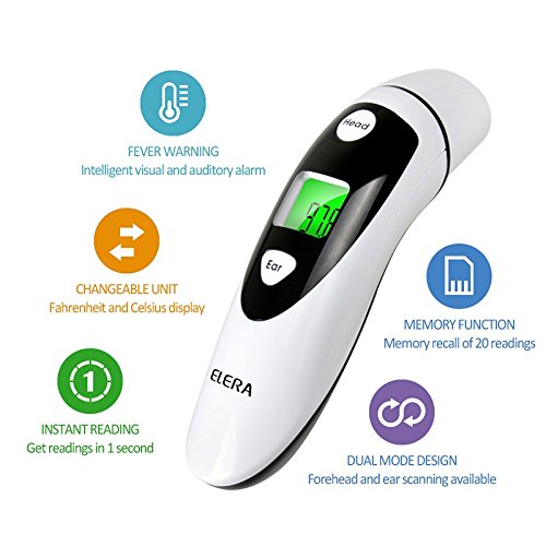 Non-contact Ear & Forehead LCD Digital Infrared Thermometer Baby Adult Body Temperature Monitor CE FDA Approved