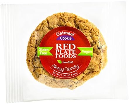 Red Plate Foods Oatmeal Raisin Cookies, Nut Free, Gluten Free, Vegan/Dairy Free, 16 Individual Cookies 2.2 oz each