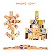 MEIGO Wooden Toys - Toddler Wooden Educational Preschool Dominoes Shape Puzzle Matching Game Building Blocks for Kids 1 2 3 4-5 Year Old Boys Girls (32PCS)