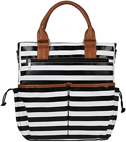 Diaper Bag Waterproof Multi-Function Stylish &amp; Durable Nappy Weekender Tote Bag Large Capacity Purse with Stroller Straps Changing Pad