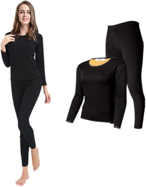 Amazon Co Jp Nuodunkeji レディース 肌着 長袖丸首 長袖シャツ ロングタイツ 上下セット 軽量保温 防寒肌着 ヒートテック あったかインナー 吸湿発熱 保温 服 ファッション小物