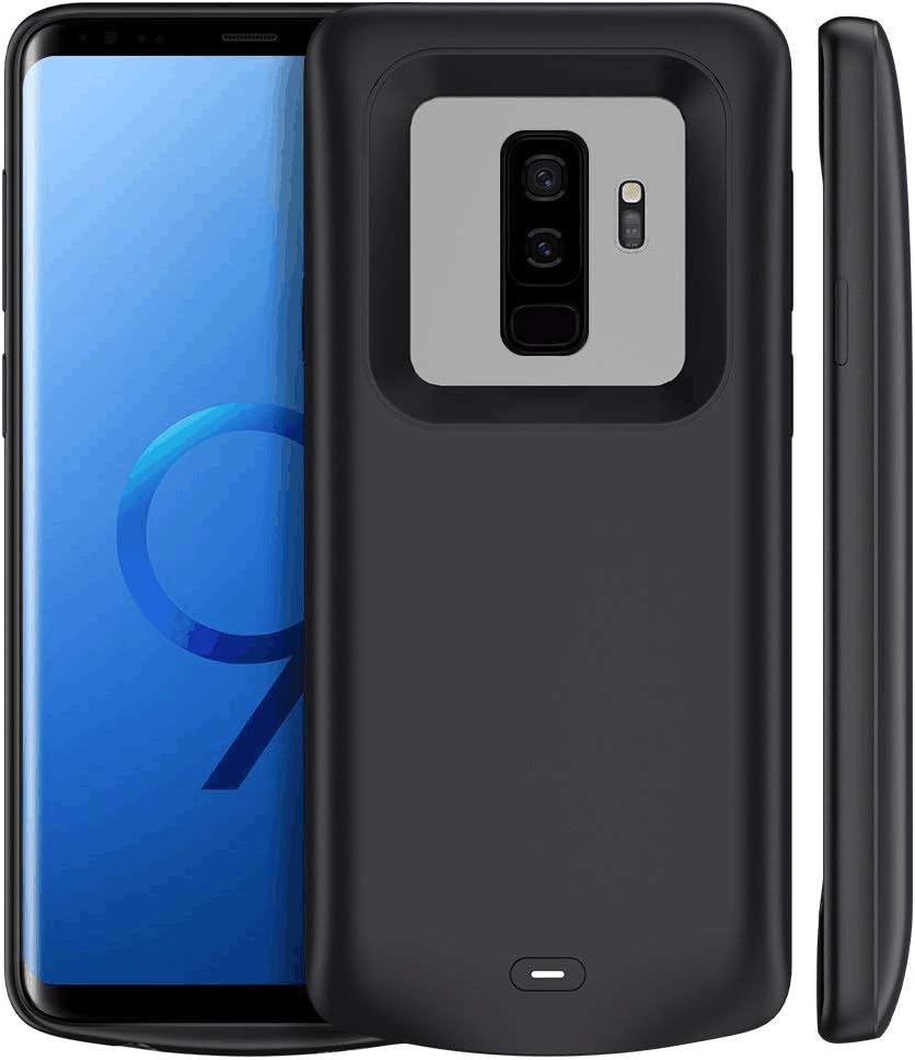 Snowpink Galaxy S9 Plus Battery Case,5200mAh Portable Charger case Rechargeable Charging Case Compatible Samsung Galaxy S9 Plus Extended Battery Case with Sync Through Technology(Black)