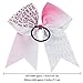 Ncmama Baby Girls Breast Cancer Pink Glitter Cheer Bow Sparkle Hair Tie Ponytail Holder Pack of 5