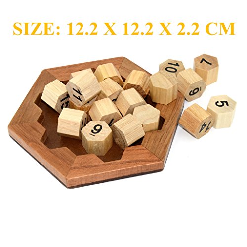 KINGOU Wooden Logic Puzzle Brain Teasers Intellectual Toy Number Puzzle