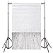 Showyou 3x5ft Silk Photography Backdrop White Brick Wall Wood Floor Background Studio Props