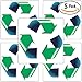 Retail Genius Oversized 8in Recycle Symbol Sticker 5 Pk for Green White & Blue Recycling Bins & Cans. Large Decals ID Recycled Plastic, Paper, Cardboard, Glass & Aluminum Recyclable Containers.