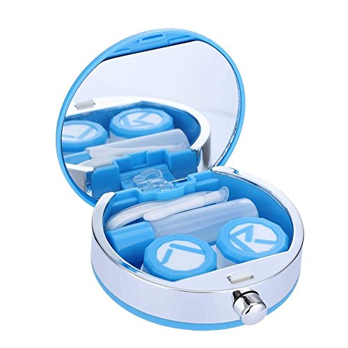 Contact Lens Box, Mini Contact Lens Holder Eye Care Lenses Case Set Cute Lovely Travel Kit Box (Black)