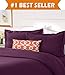 Elegant Comfort Luxury Softest Bedding Duvet Cover Set - 1500 Premier Hotel Quality Luxurious Silky-Soft Wrinkle Free 3-Piece Duvet Cover Set, Full/Queen, Eggplant-Purple