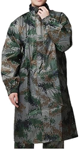Rainfly Men's Camo Green Hooded Long Rain Coat (XL)