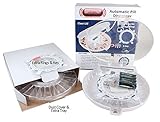 GMS 28 Day Automatic Pill Dispenser - 2Trays - Clear Lid w/ 6 Daily Alarms with 2 Trays, 2 Keys 2 sets of Dosage Rings