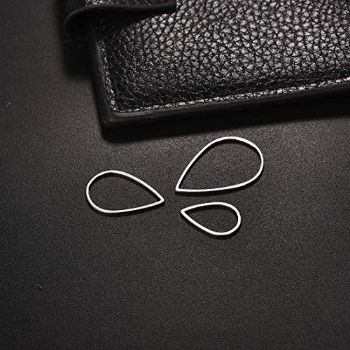 LANBEIDE 60 Pieces Earring Frames for Jewelry Making, Open Bezels Geometric Charms with 3 Size Stainless Steel Hollow Frame Pendants Blank for Jewelry Findings Crafts (Teardrop)