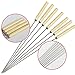 SZBAIDEKJ 24pcs Barbecue Skewers Marshmallow Roasting Sticks Wooden Handle Meat Hot Dog Fork for BBQ Camping Cookware Campfire Grill Cooking Camping Picnic, Stainless Steel,12 inches