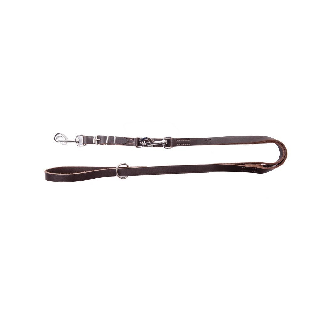 Dingo Soft Leather Dog Leash Adjustable 120-200 cm Handmade with a Swappable Clasp Brown 11204