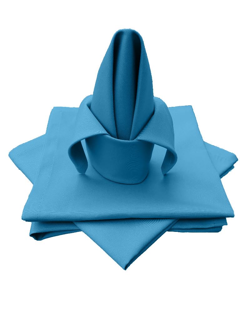 Lemos Home Fabric Napkin, Table Cloth, Set of 4, 100% Cotton, Concept Collection, Choice of Colours and Sizes (Fabric Napkin Set of 4-45 x 45 cm, Sky Blue)
