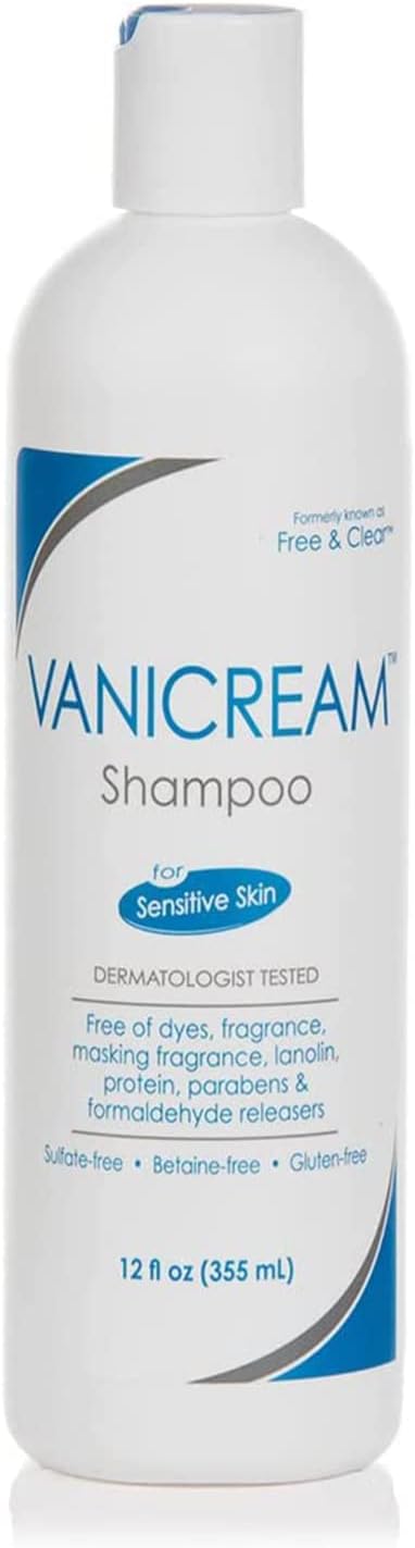 Vanicream Free & Clear Shampoo Sensitive Skin 12 oz Fragrance Free Removes